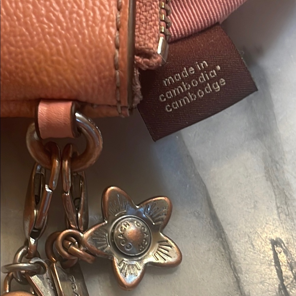 Coach Pink Floral Leather Wristlet Clutch - Picture 11 of 12